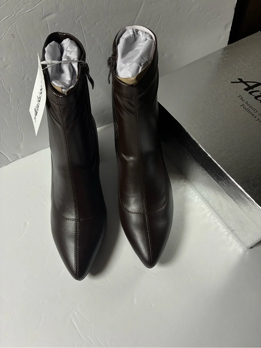 Women's Black Mid-Calf Block Heel Ankle Boots